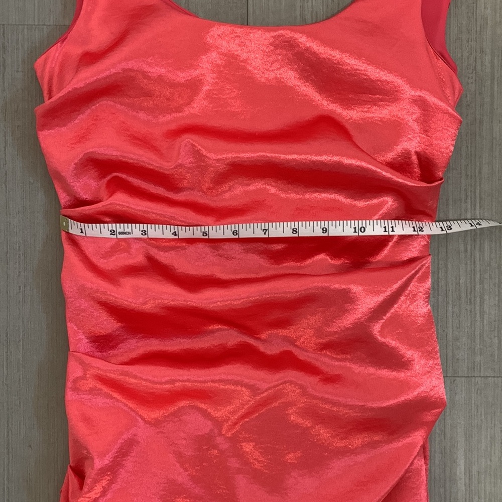 Le Château coral satin dress - Picture 14 of 15